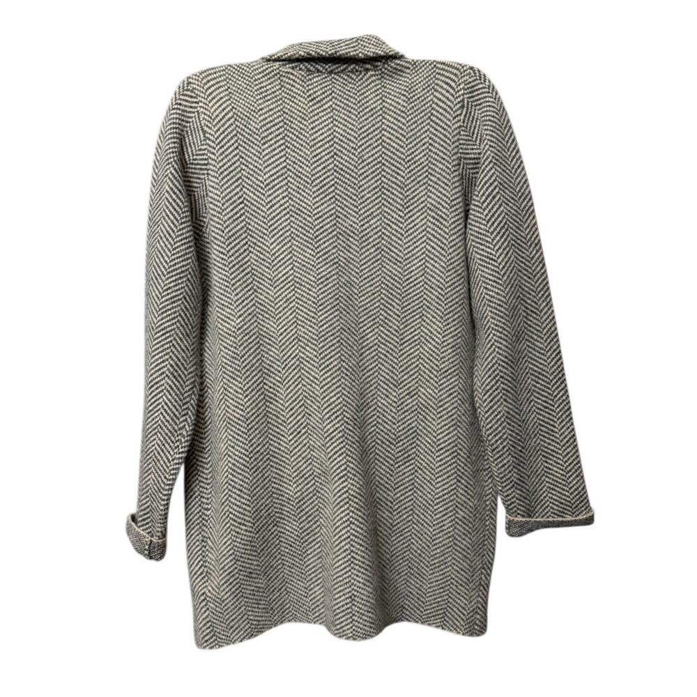 Sincerely Jules Women’s Chevron Black/Gray Soft Open Front Sweater Pockets SZ L - Picture 2 of 8